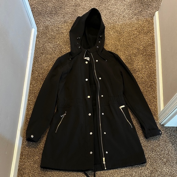 DKNY Black Utility Jacket with Hood - Picture 1 of 6